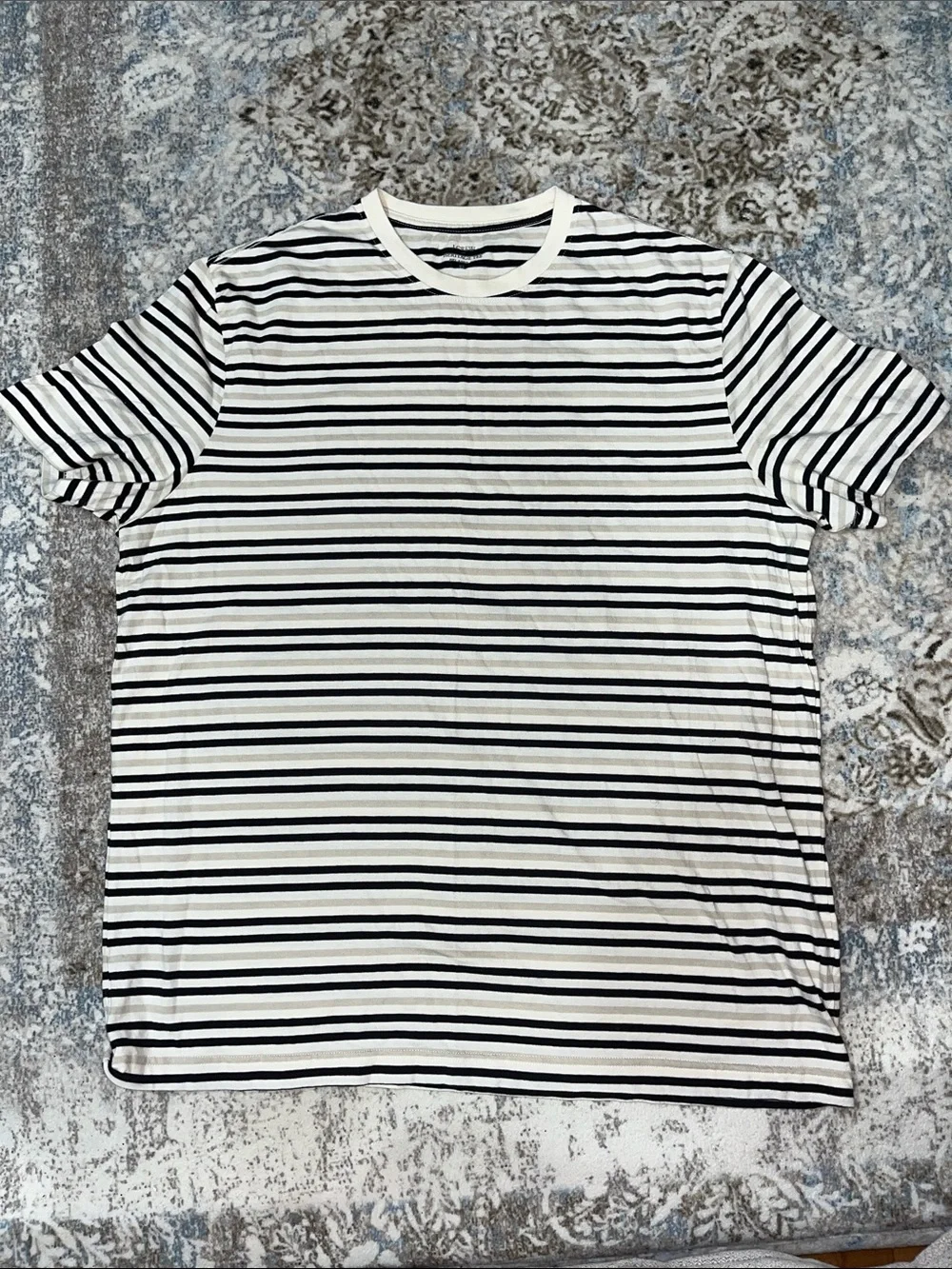 J Crew XL Men's Black & White Striped Crewneck Tee